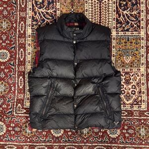 American Eagle Black Puffer Plaid Vest Jacket Men’s Large